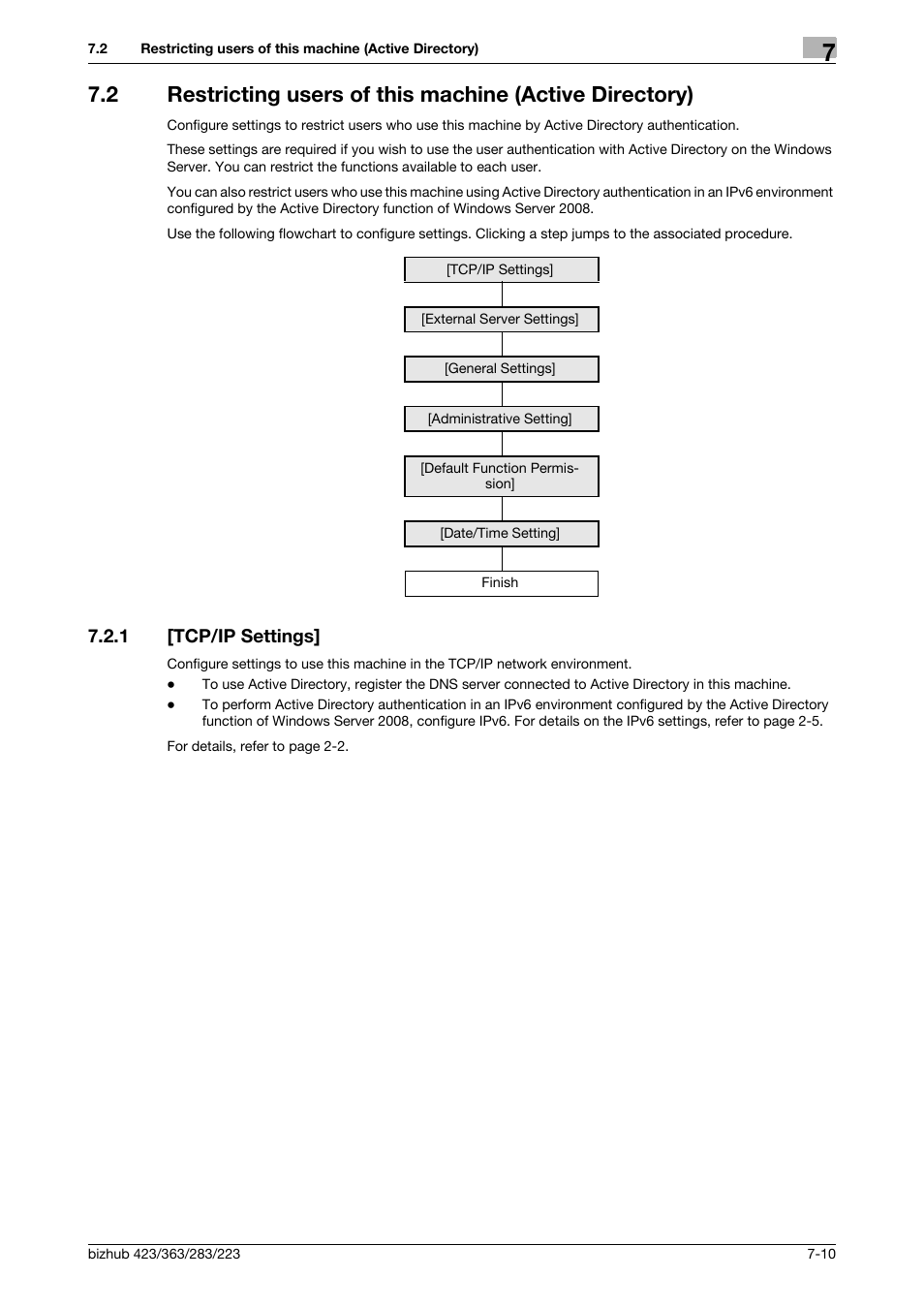1 [tcp/ip settings, Tcp/ip settings] -10 | Konica Minolta BIZHUB 223 User Manual | Page 121 / 371