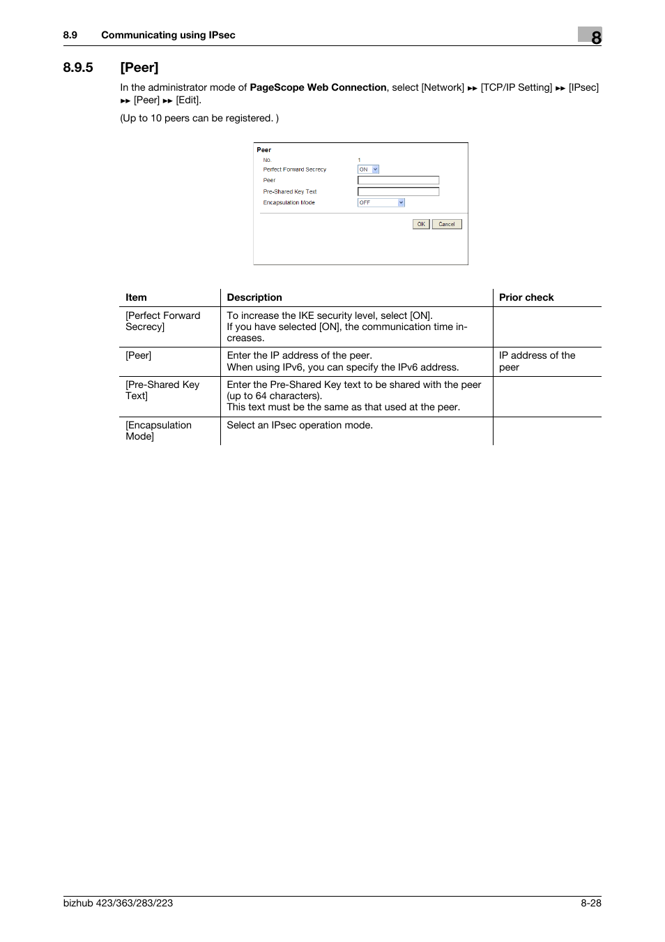 5 [peer, Peer] -28, Peer | Konica Minolta BIZHUB 223 User Manual | Page 168 / 371