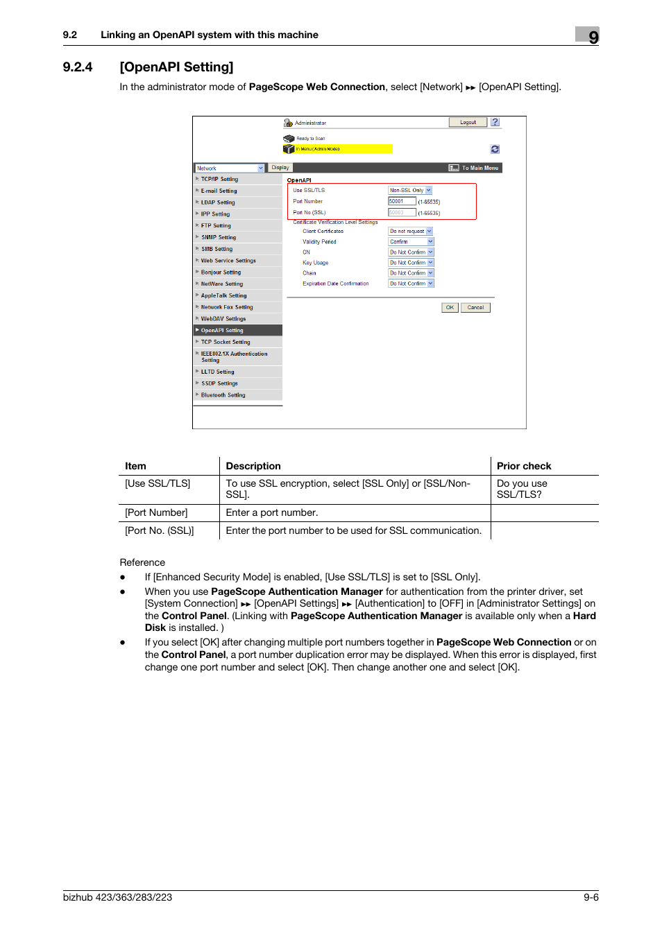 4 [openapi setting, Openapi setting] -6, Openapi setting | Konica Minolta BIZHUB 223 User Manual | Page 188 / 371