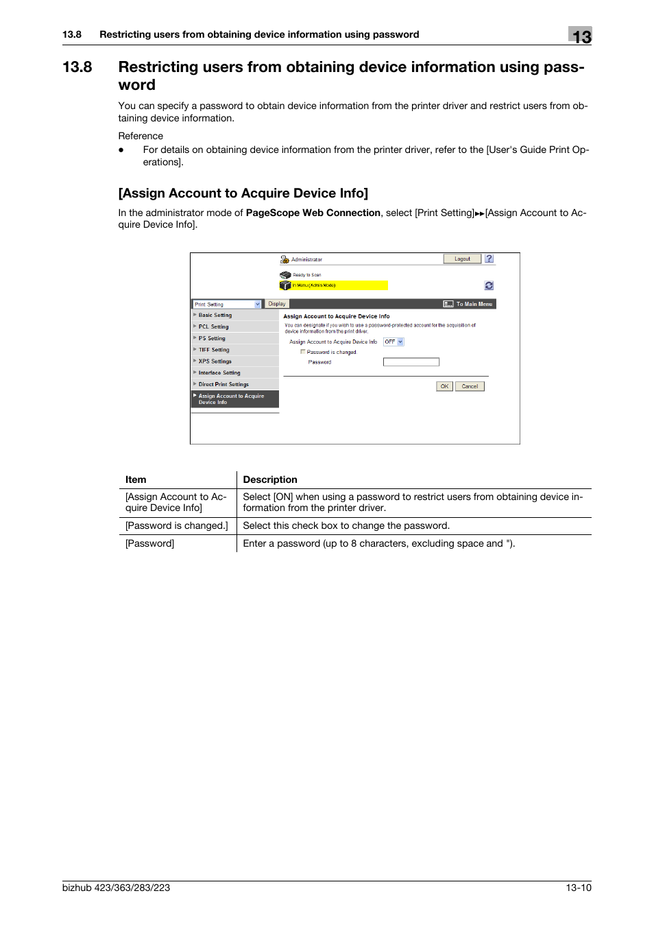 Assign account to acquire device info | Konica Minolta BIZHUB 223 User Manual | Page 299 / 371