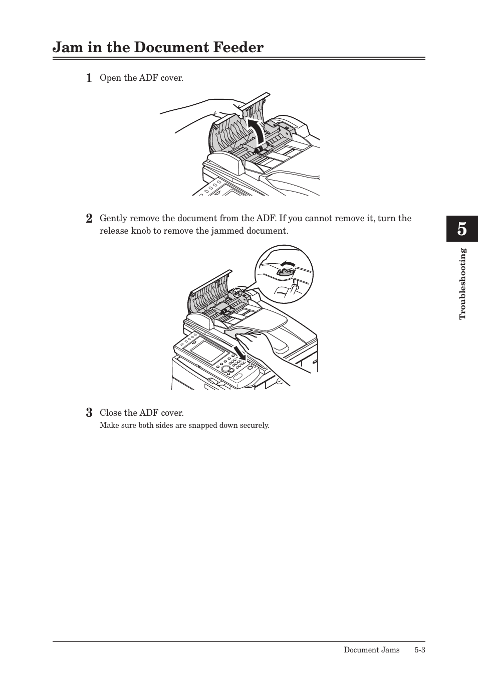 Jam in the document feeder, Jam in the document feeder -3 | Konica Minolta bizhub 25 User Manual | Page 106 / 122