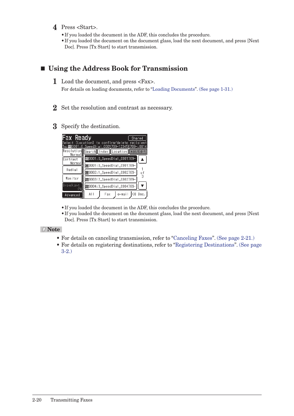 Using the address book for transmission | Konica Minolta bizhub 25 User Manual | Page 73 / 122