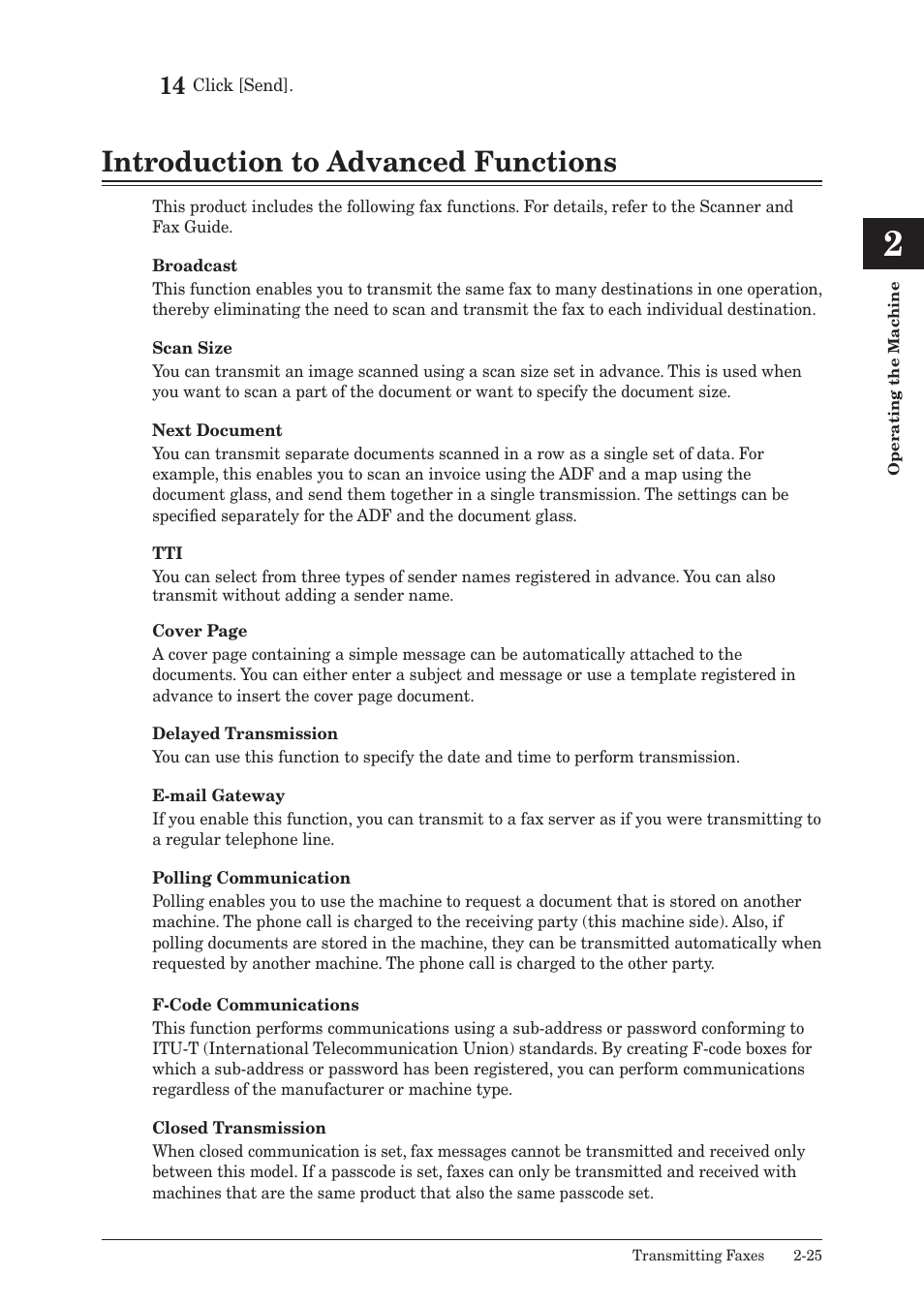 Introduction to advanced functions, Introduction to advanced functions -25 | Konica Minolta bizhub 25 User Manual | Page 78 / 122