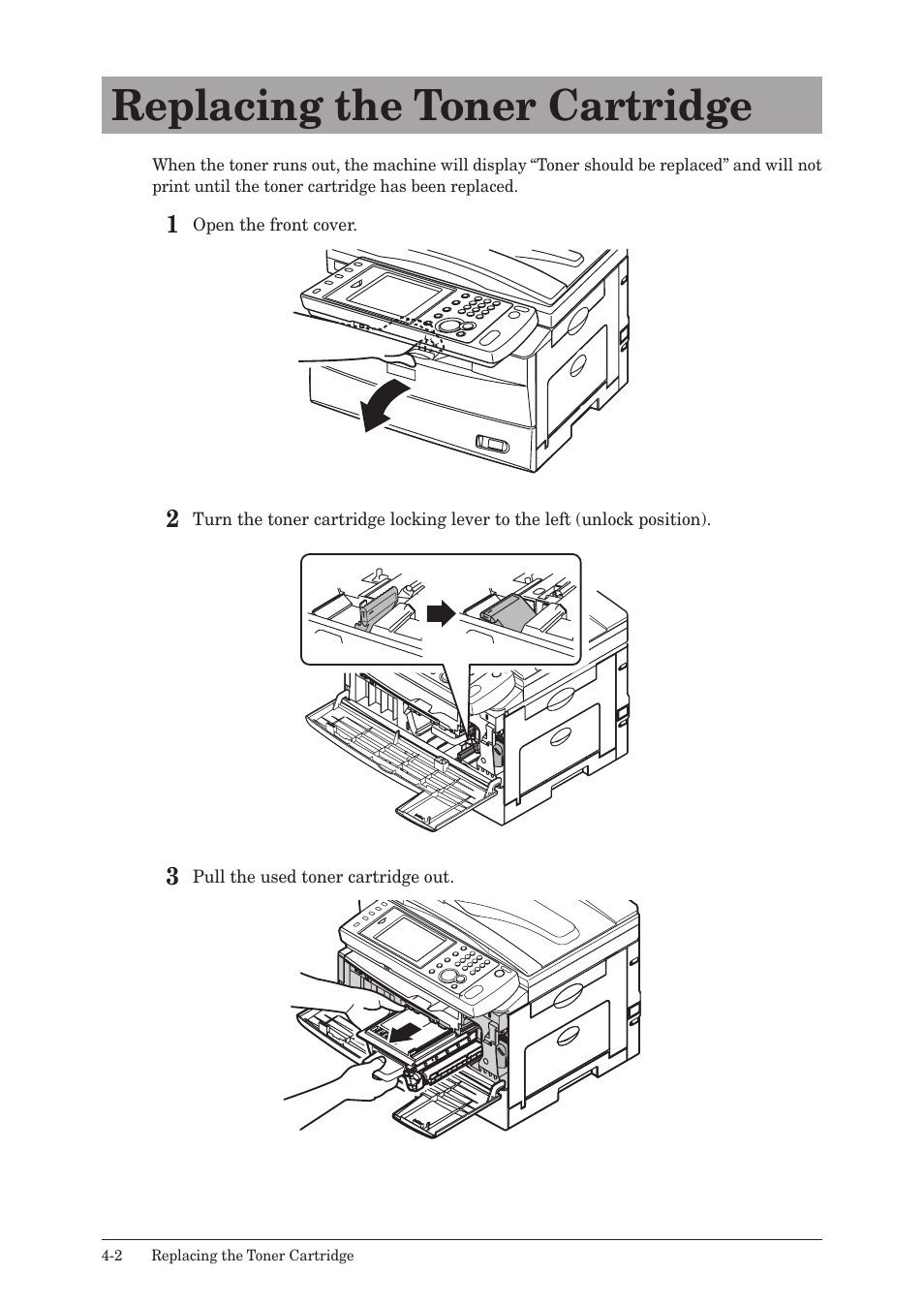 Replacing the toner cartridge, Replacing the toner cartridge -2 | Konica Minolta bizhub 25 User Manual | Page 99 / 122