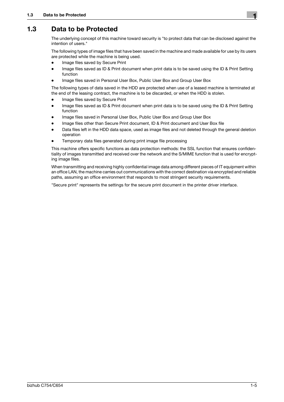 3 data to be protected, Data to be protected -5 | Konica Minolta bizhub C754 User Manual | Page 9 / 195