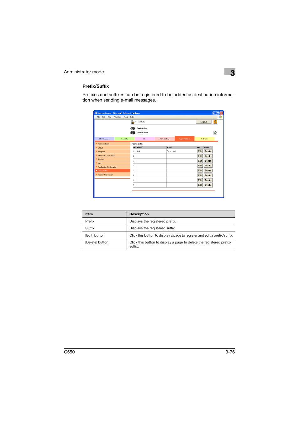Prefix/suffix, Prefix/suffix -76 | Konica Minolta bizhub C550 User Manual | Page 183 / 243