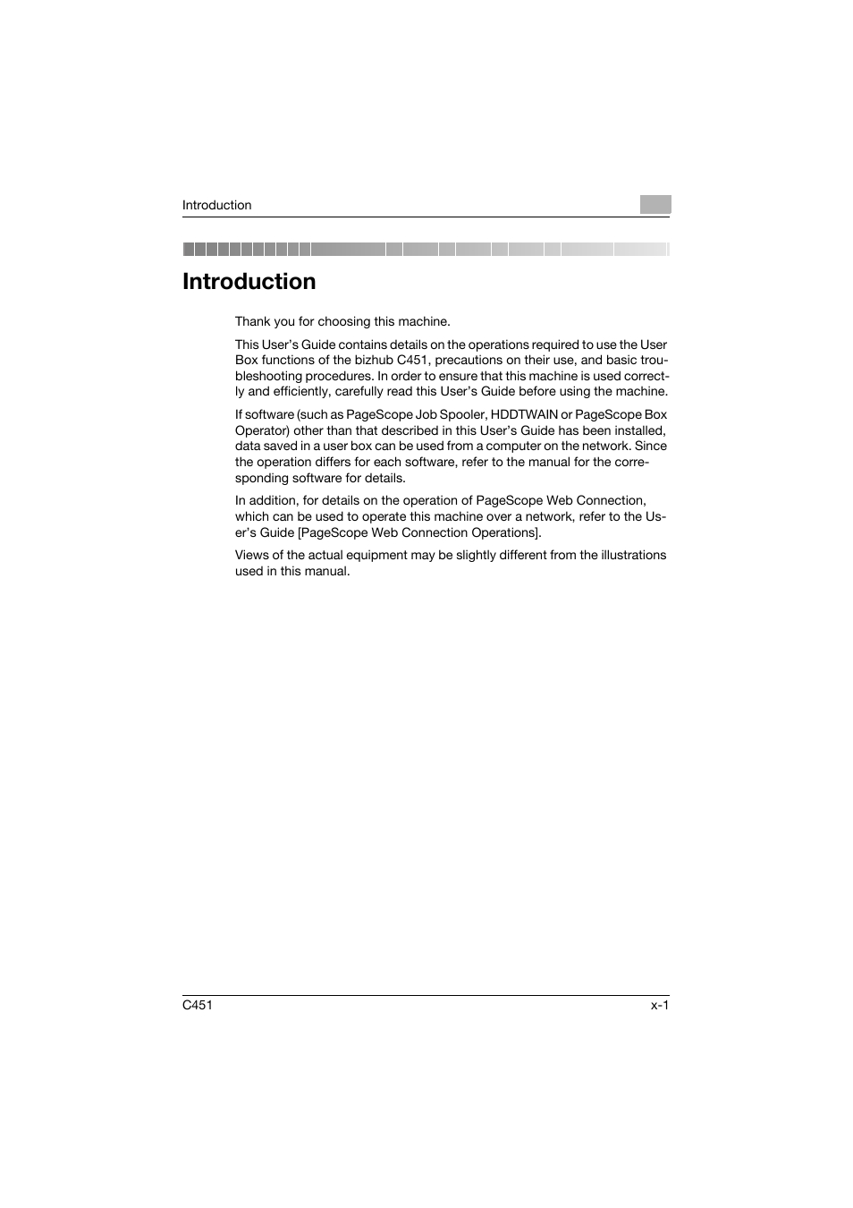 Introduction | Konica Minolta bizhub C451 User Manual | Page 2 / 354