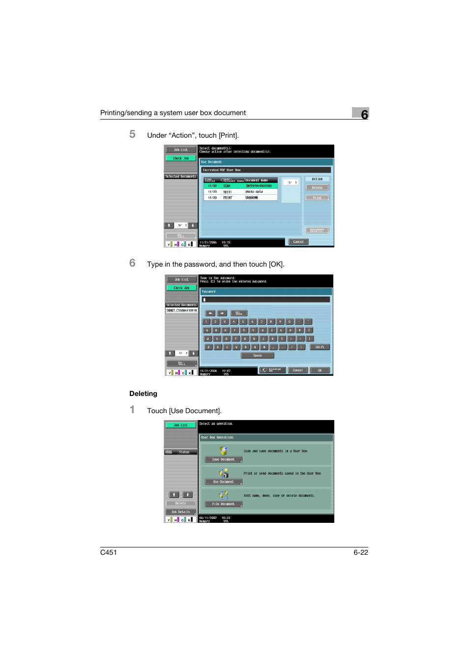 Deleting, Deleting -22 | Konica Minolta bizhub C451 User Manual | Page 282 / 354
