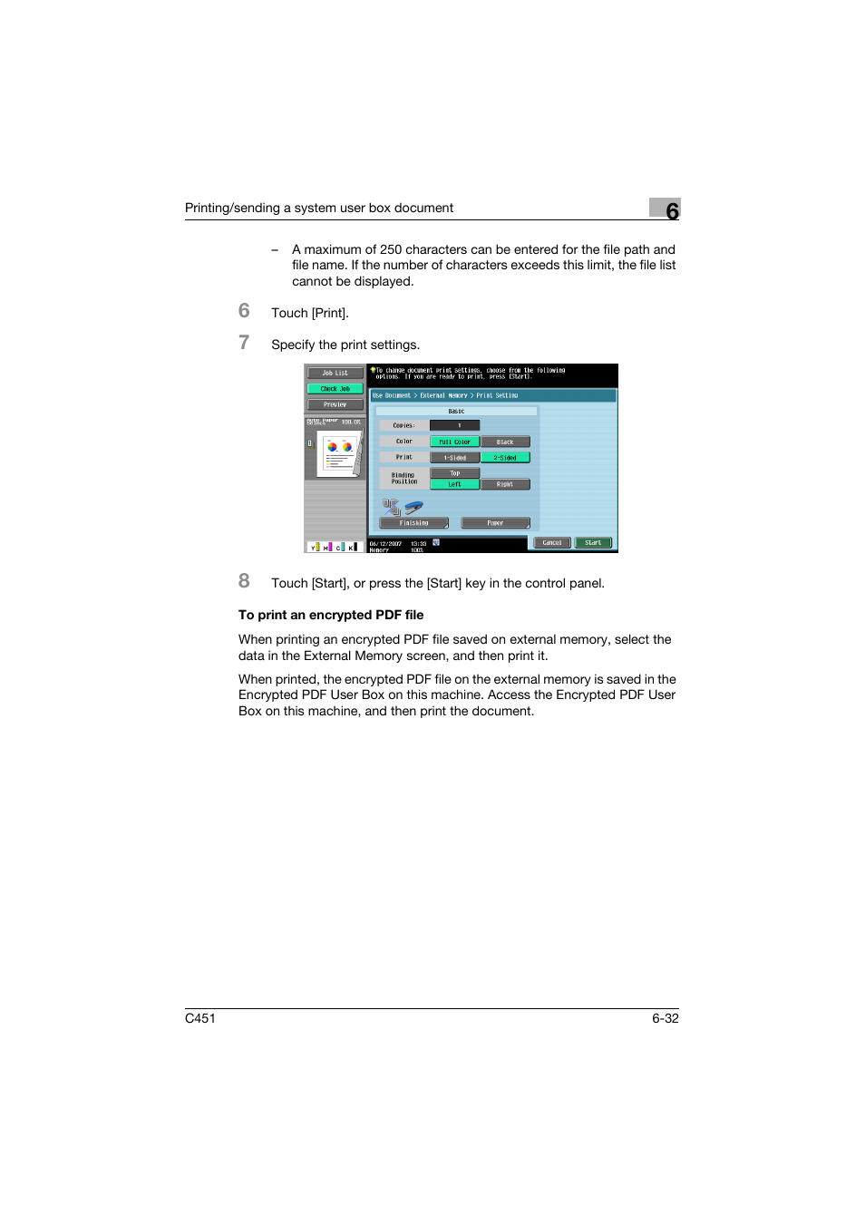 To print an encrypted pdf file, To print an encrypted pdf file -32 | Konica Minolta bizhub C451 User Manual | Page 292 / 354