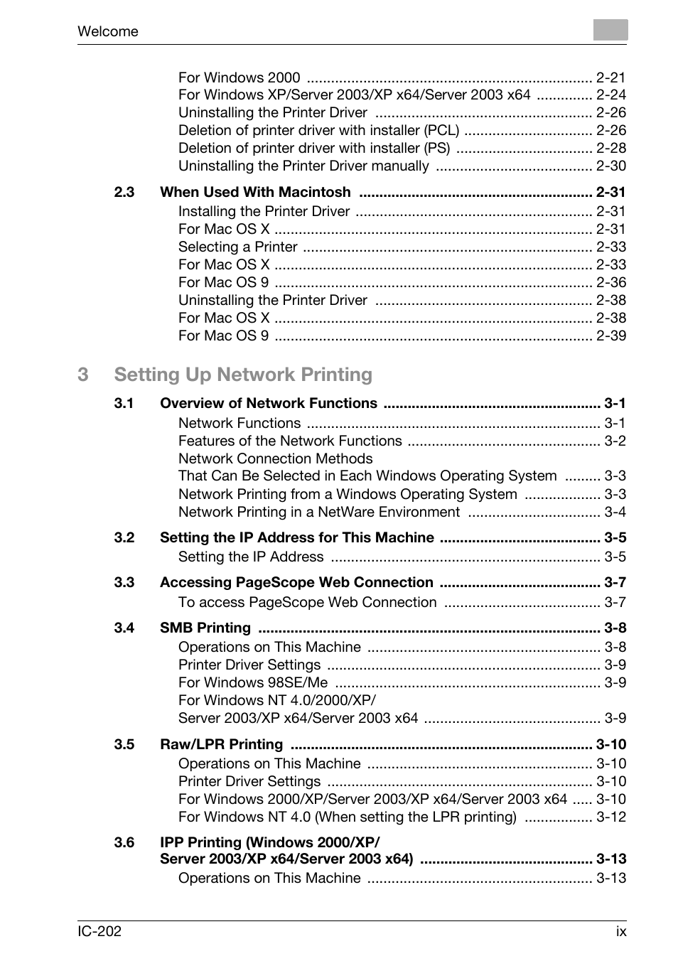 3setting up network printing | Konica Minolta bizhub 750 User Manual | Page 10 / 420