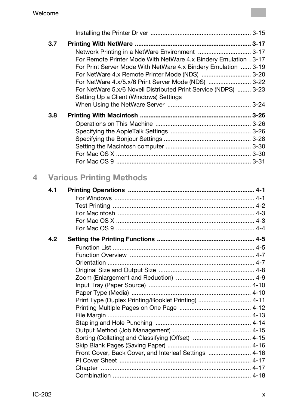 4various printing methods | Konica Minolta bizhub 750 User Manual | Page 11 / 420