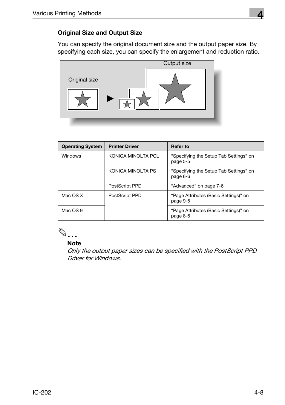 Original size and output size -8 | Konica Minolta bizhub 750 User Manual | Page 113 / 420