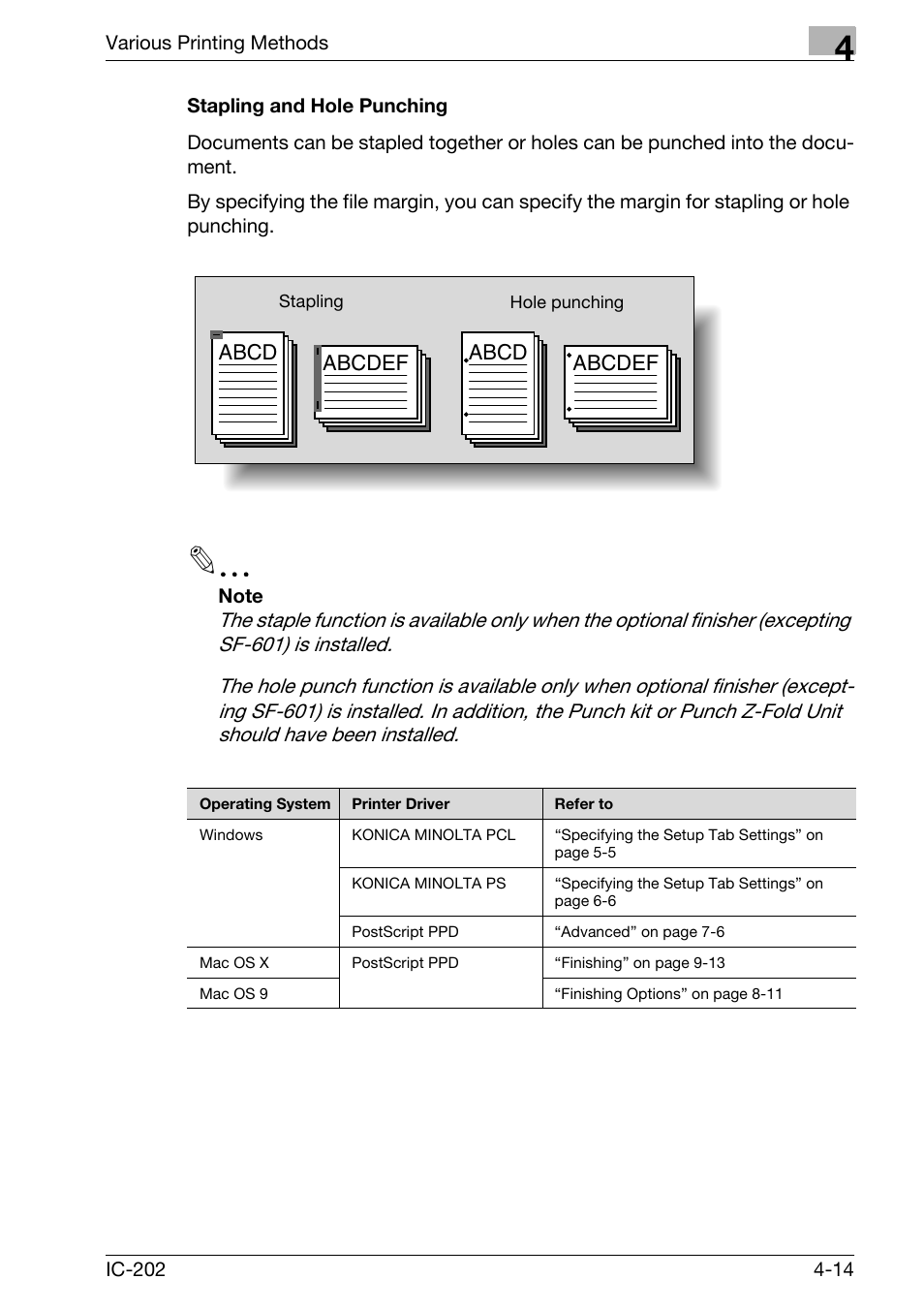 Stapling and hole punching -14 | Konica Minolta bizhub 750 User Manual | Page 119 / 420