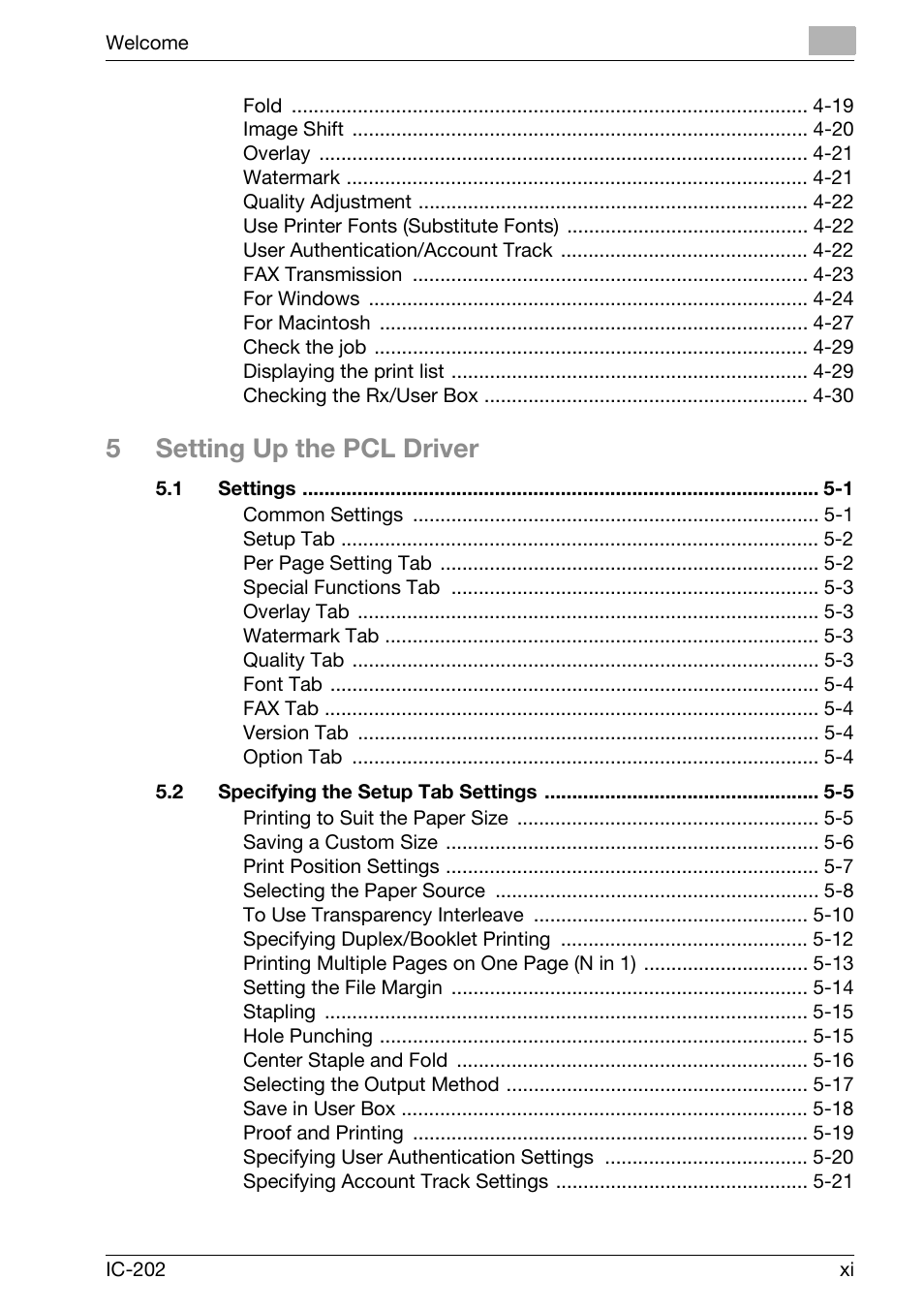 5setting up the pcl driver | Konica Minolta bizhub 750 User Manual | Page 12 / 420