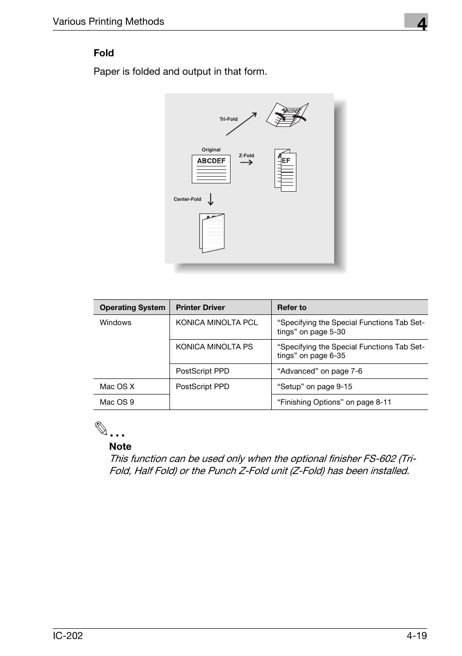 Fold -19 | Konica Minolta bizhub 750 User Manual | Page 124 / 420