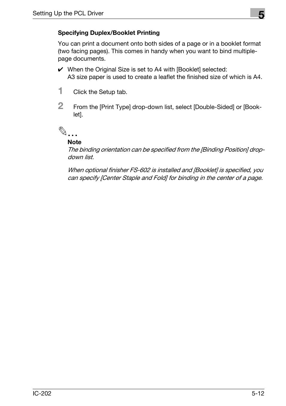 Specifying duplex/booklet printing -12 | Konica Minolta bizhub 750 User Manual | Page 147 / 420