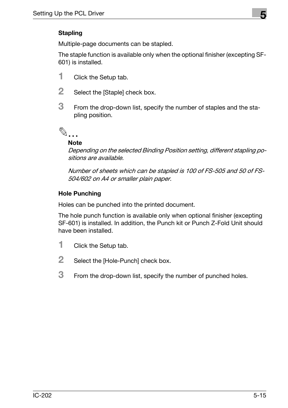 Stapling -15 hole punching -15 | Konica Minolta bizhub 750 User Manual | Page 150 / 420