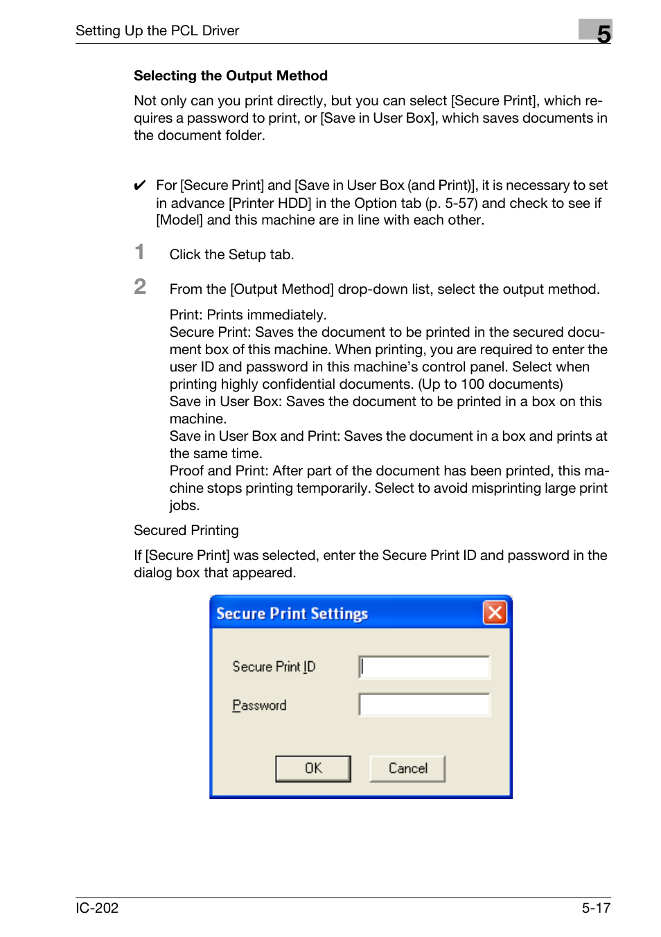 Selecting the output method -17 | Konica Minolta bizhub 750 User Manual | Page 152 / 420