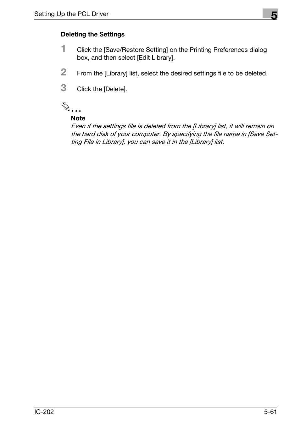 Deleting the settings -61 | Konica Minolta bizhub 750 User Manual | Page 196 / 420