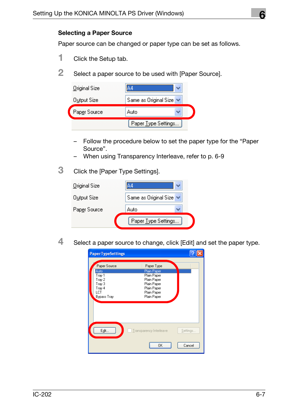 Selecting a paper source -7 | Konica Minolta bizhub 750 User Manual | Page 203 / 420