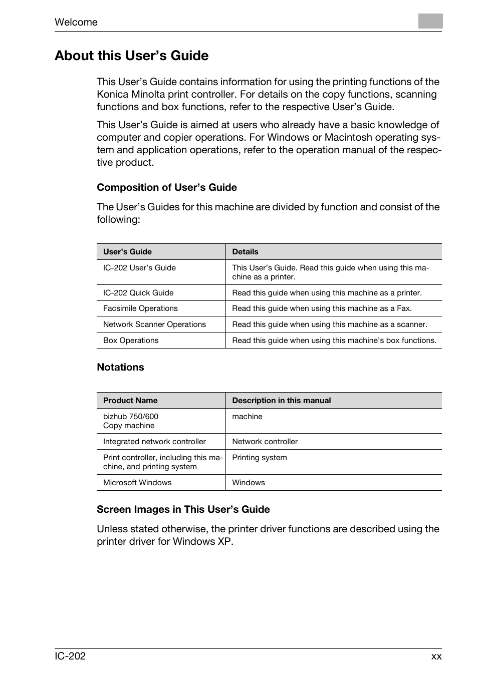 About this user’s guide | Konica Minolta bizhub 750 User Manual | Page 21 / 420