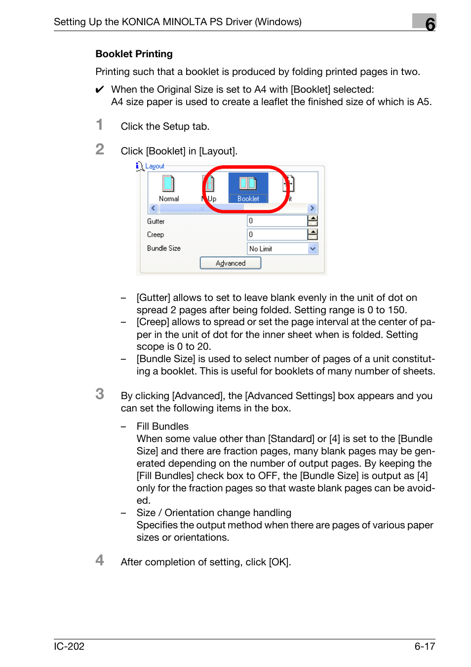 Booklet printing -17 | Konica Minolta bizhub 750 User Manual | Page 213 / 420