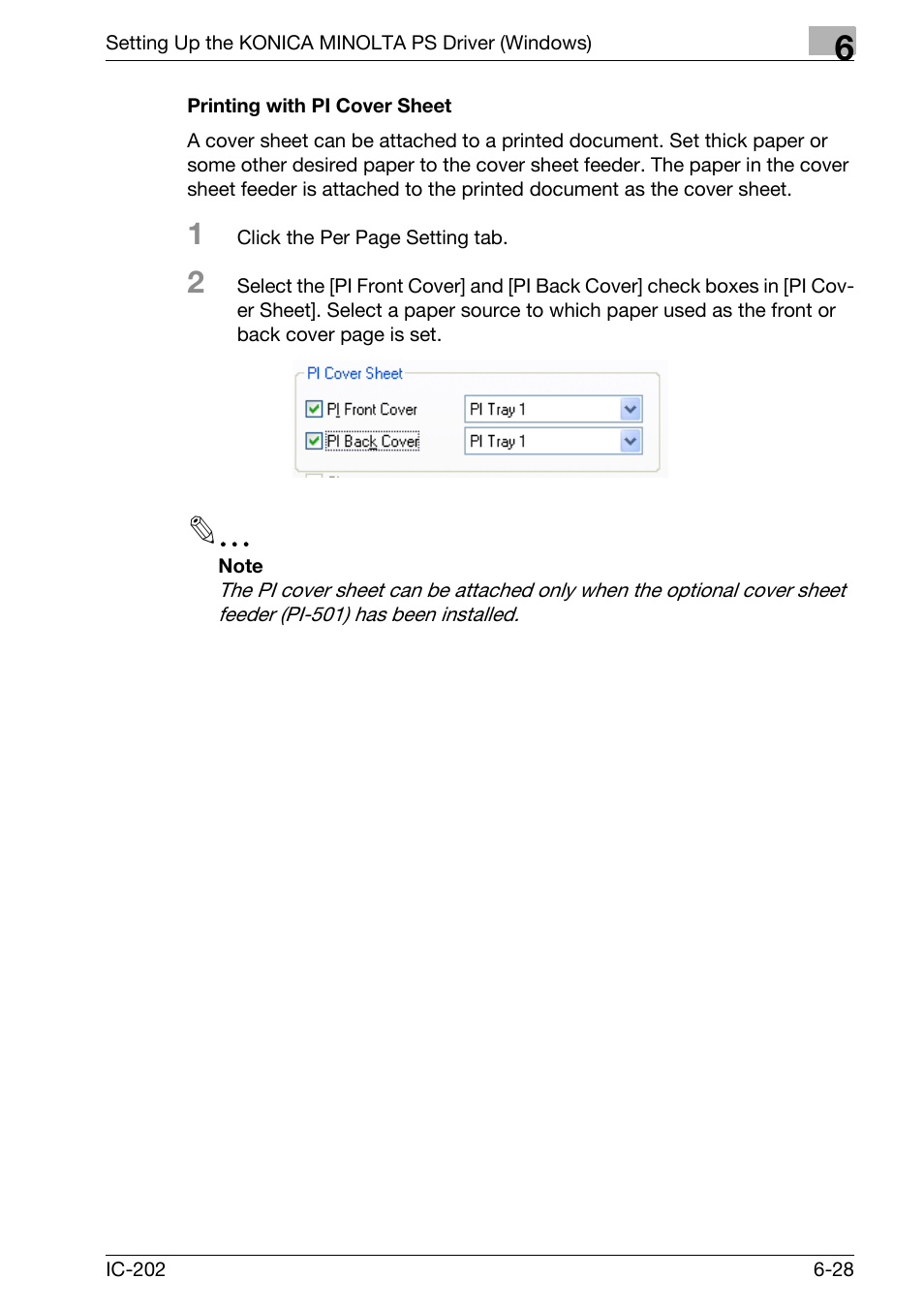 Printing with pi cover sheet -28 | Konica Minolta bizhub 750 User Manual | Page 224 / 420