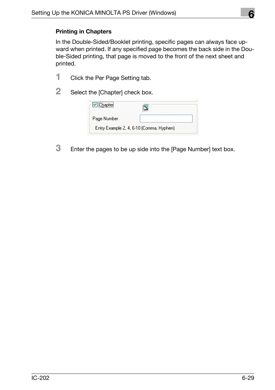 Printing in chapters -29 | Konica Minolta bizhub 750 User Manual | Page 225 / 420