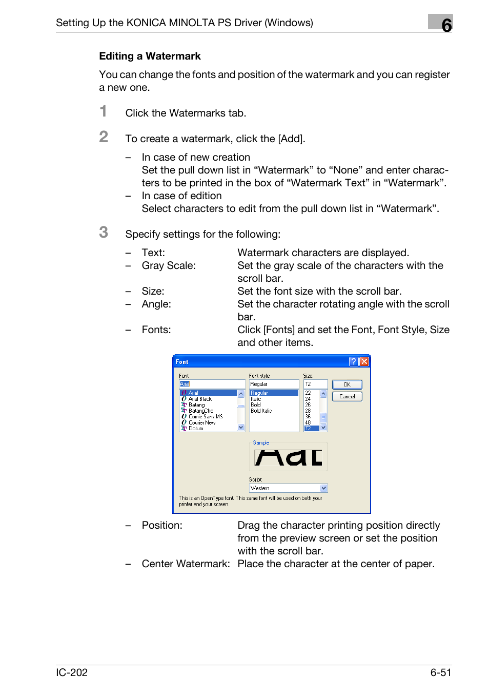 Editing a watermark -51 | Konica Minolta bizhub 750 User Manual | Page 247 / 420