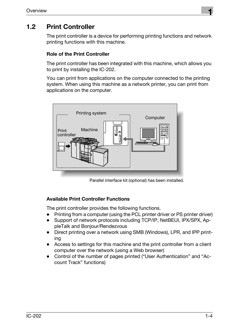 2 print controller, Print controller -4 | Konica Minolta bizhub 750 User Manual | Page 26 / 420