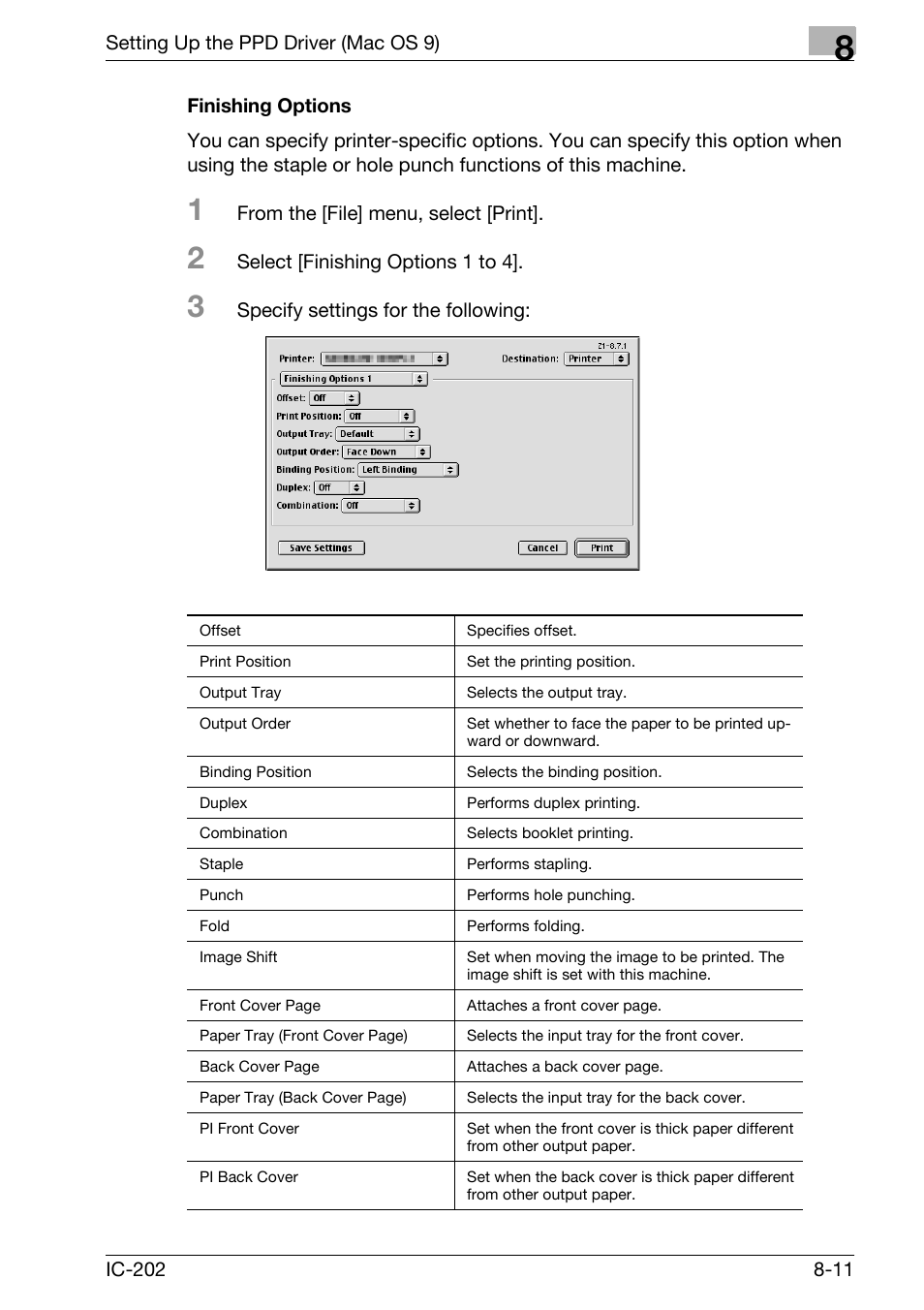 Finishing options -11 | Konica Minolta bizhub 750 User Manual | Page 274 / 420