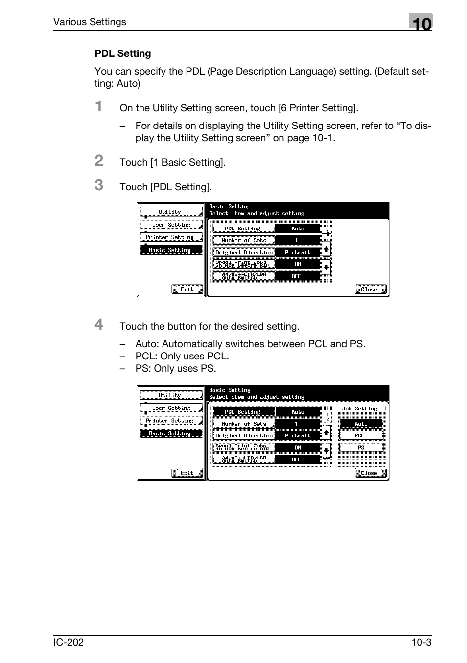 Pdl setting -3 | Konica Minolta bizhub 750 User Manual | Page 297 / 420