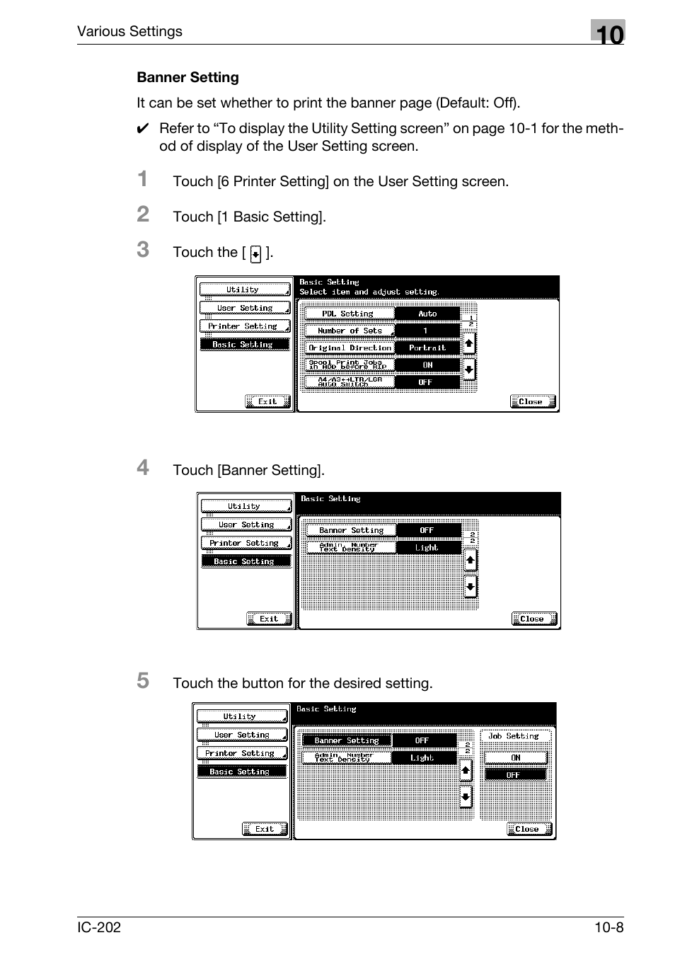 Banner setting -8 | Konica Minolta bizhub 750 User Manual | Page 302 / 420