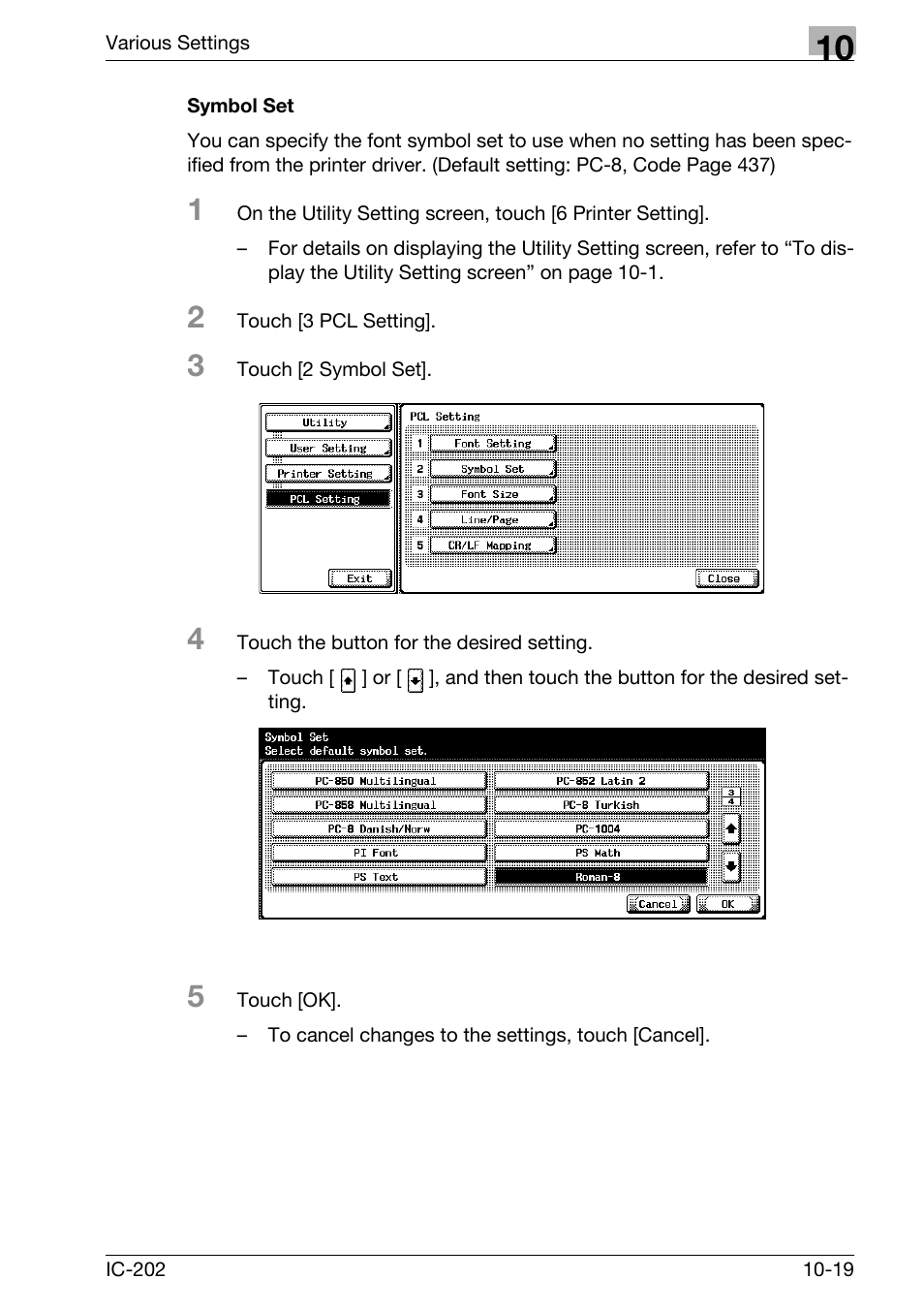 Symbol set -19 | Konica Minolta bizhub 750 User Manual | Page 313 / 420