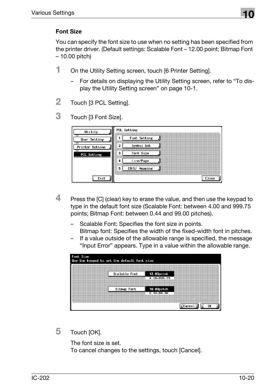 Font size -20 | Konica Minolta bizhub 750 User Manual | Page 314 / 420