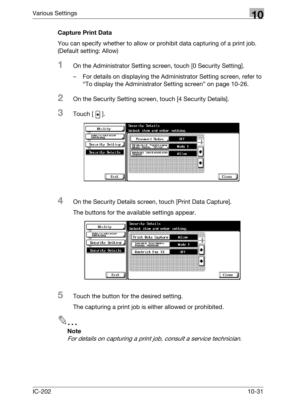 Capture print data -31 | Konica Minolta bizhub 750 User Manual | Page 325 / 420