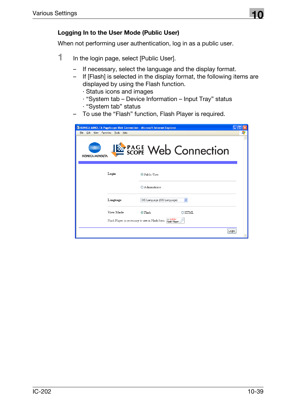 Logging in to the user mode (public user) -39 | Konica Minolta bizhub 750 User Manual | Page 333 / 420