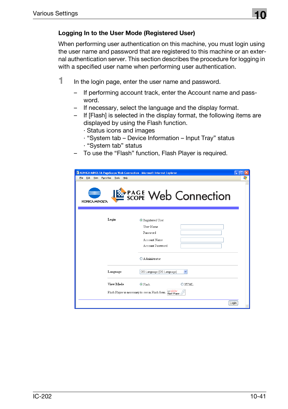 Logging in to the user mode (registered user) -41 | Konica Minolta bizhub 750 User Manual | Page 335 / 420