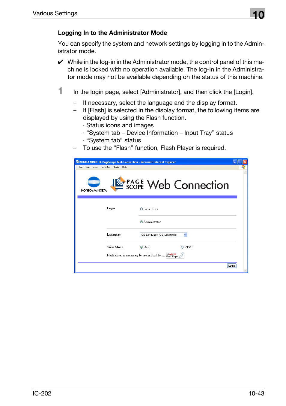 Logging in to the administrator mode -43 | Konica Minolta bizhub 750 User Manual | Page 337 / 420