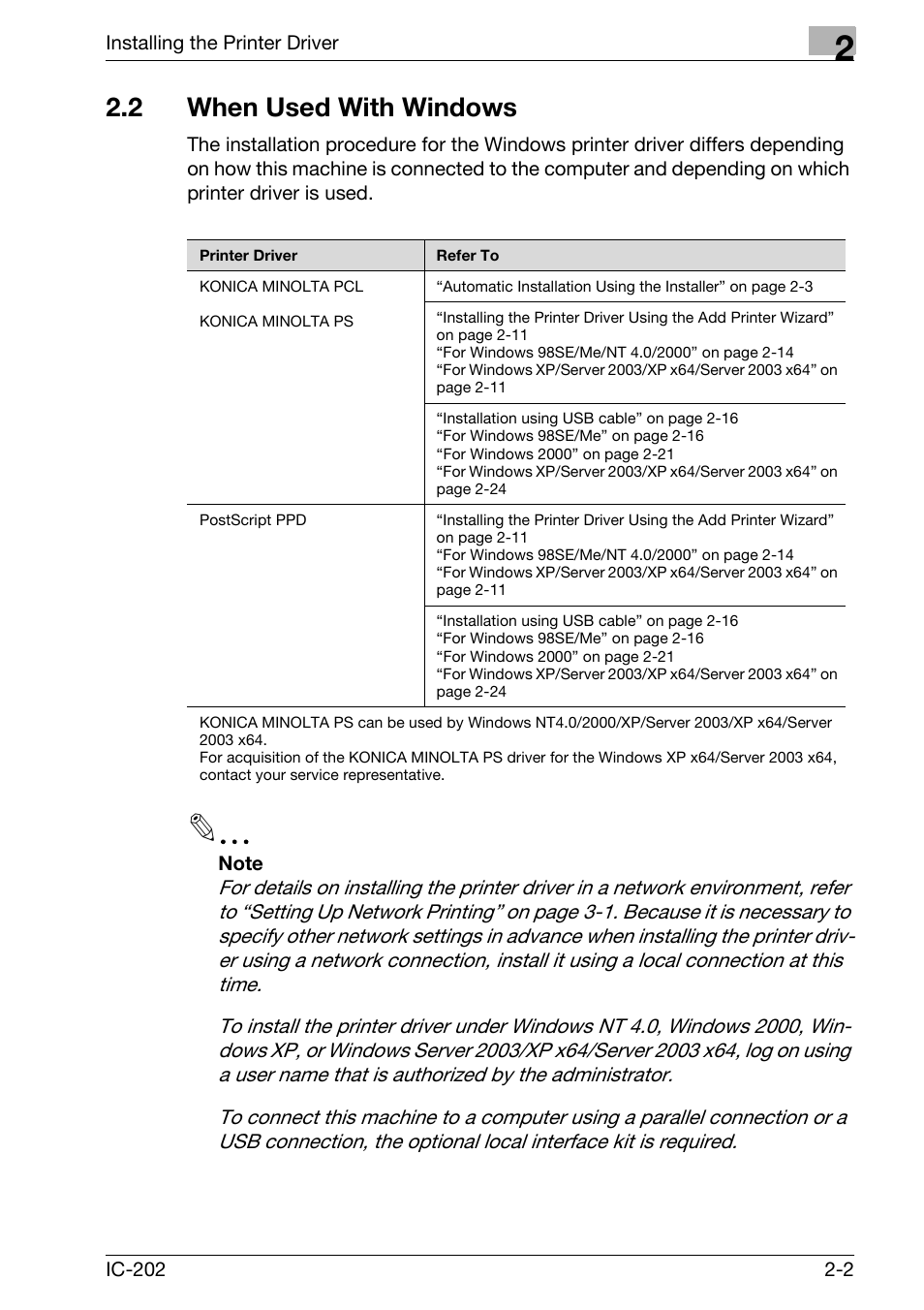 2 when used with windows, When used with windows -2 | Konica Minolta bizhub 750 User Manual | Page 37 / 420