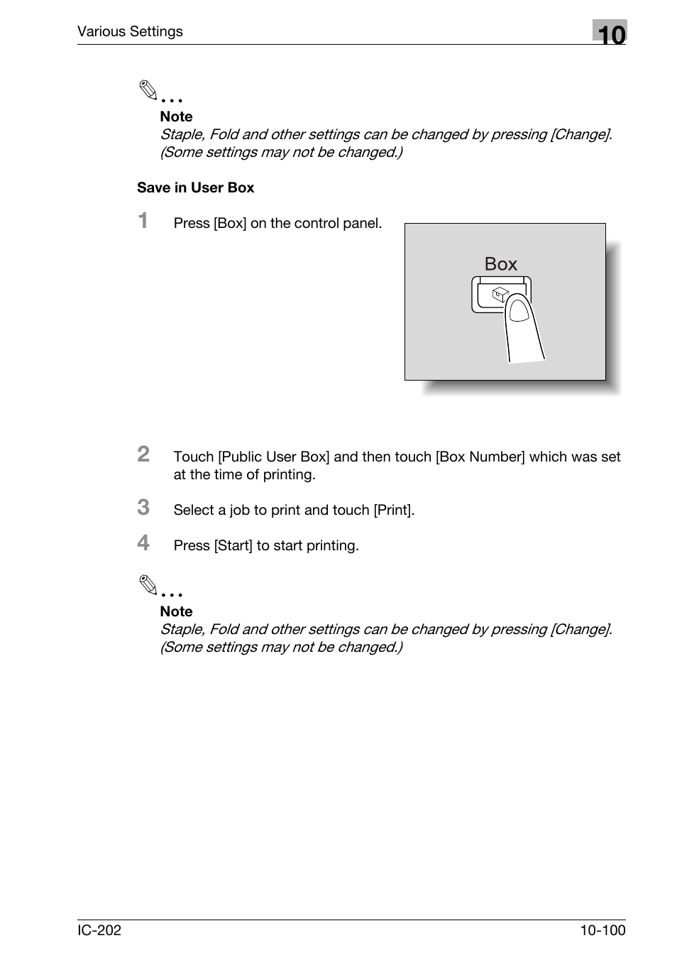 Save in user box -100 | Konica Minolta bizhub 750 User Manual | Page 394 / 420