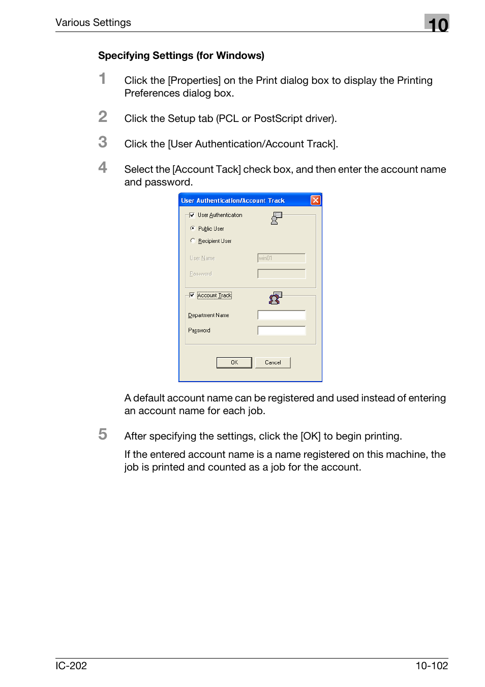 Specifying settings (for windows) -102 | Konica Minolta bizhub 750 User Manual | Page 396 / 420