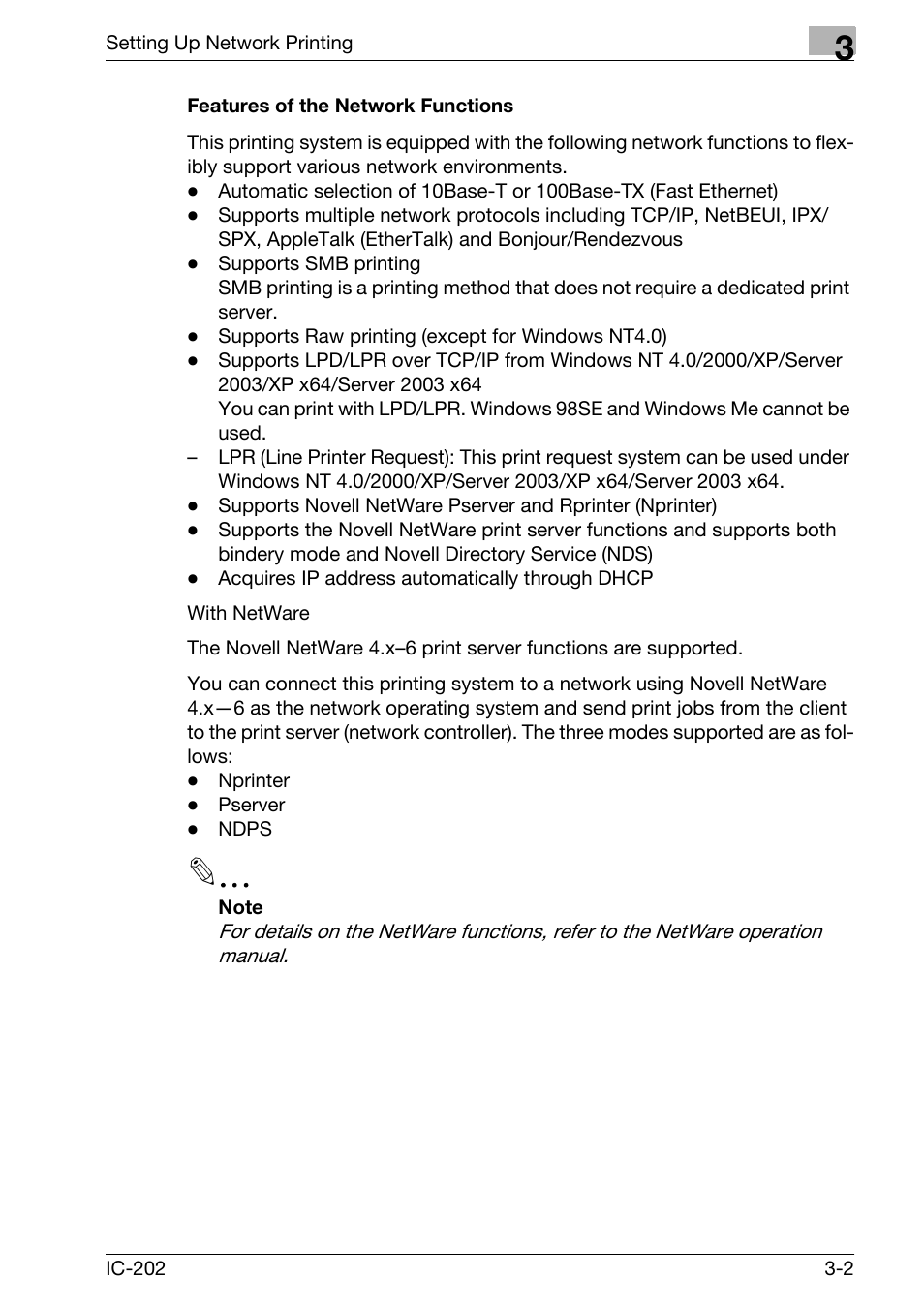 Features of the network functions -2 | Konica Minolta bizhub 750 User Manual | Page 76 / 420