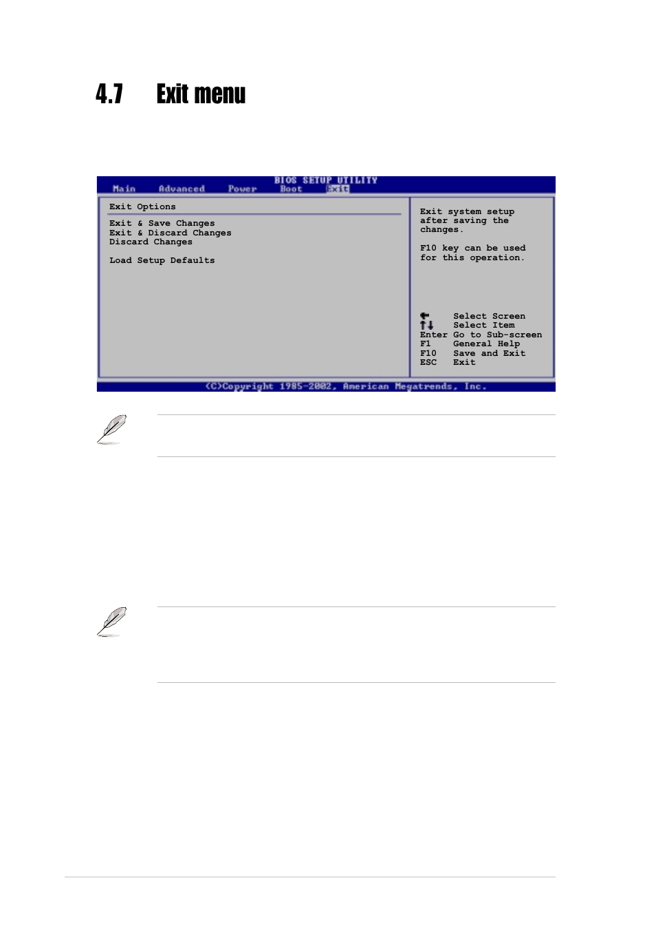 7 exit menu | Asus P4C800-E User Manual | Page 106 / 149