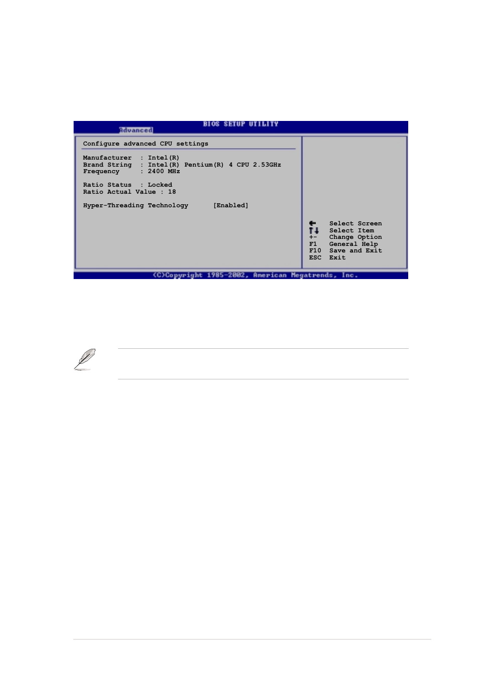 2 cpu configuration, Hyper-threading technology [enabled | Asus P4C800-E User Manual | Page 85 / 149