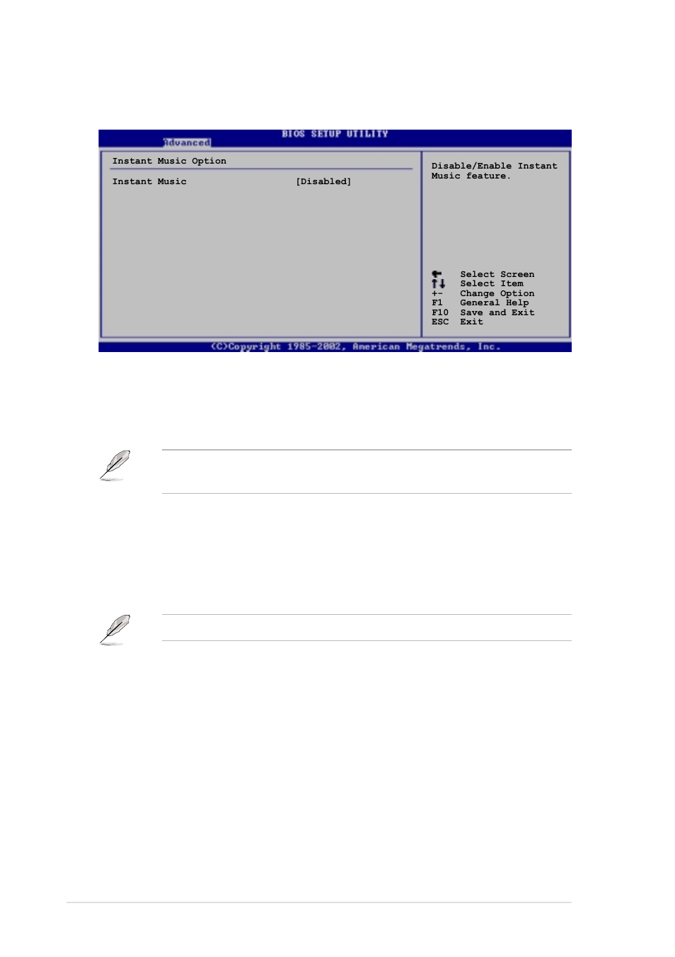 8 instant music configuration, Instant music [disabled, Instant music cd-rom drive [ide secondary master | Asus P4C800-E User Manual | Page 94 / 149