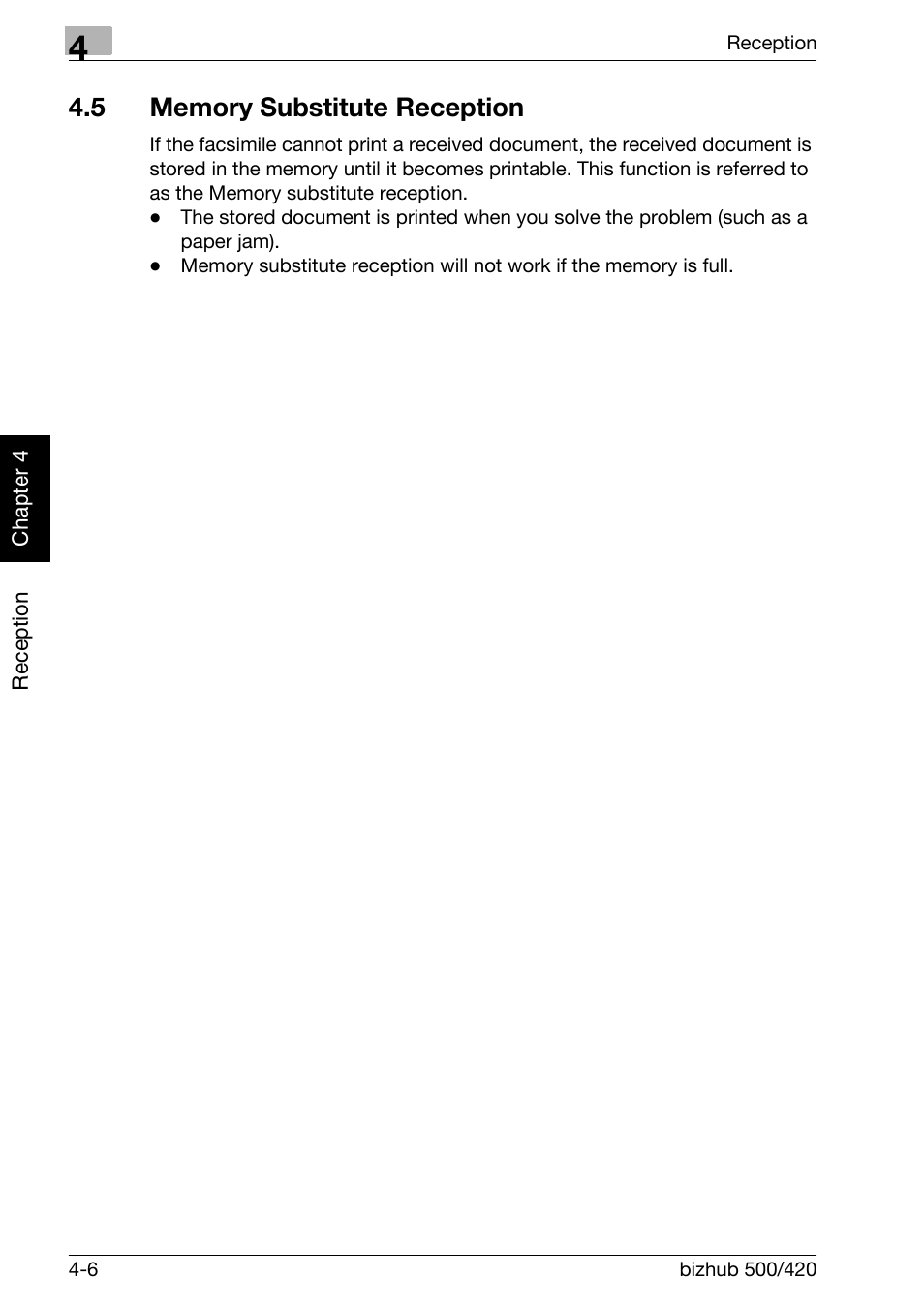 5 memory substitute reception, Memory substitute reception -6 | Konica Minolta bizhub 420 User Manual | Page 101 / 346