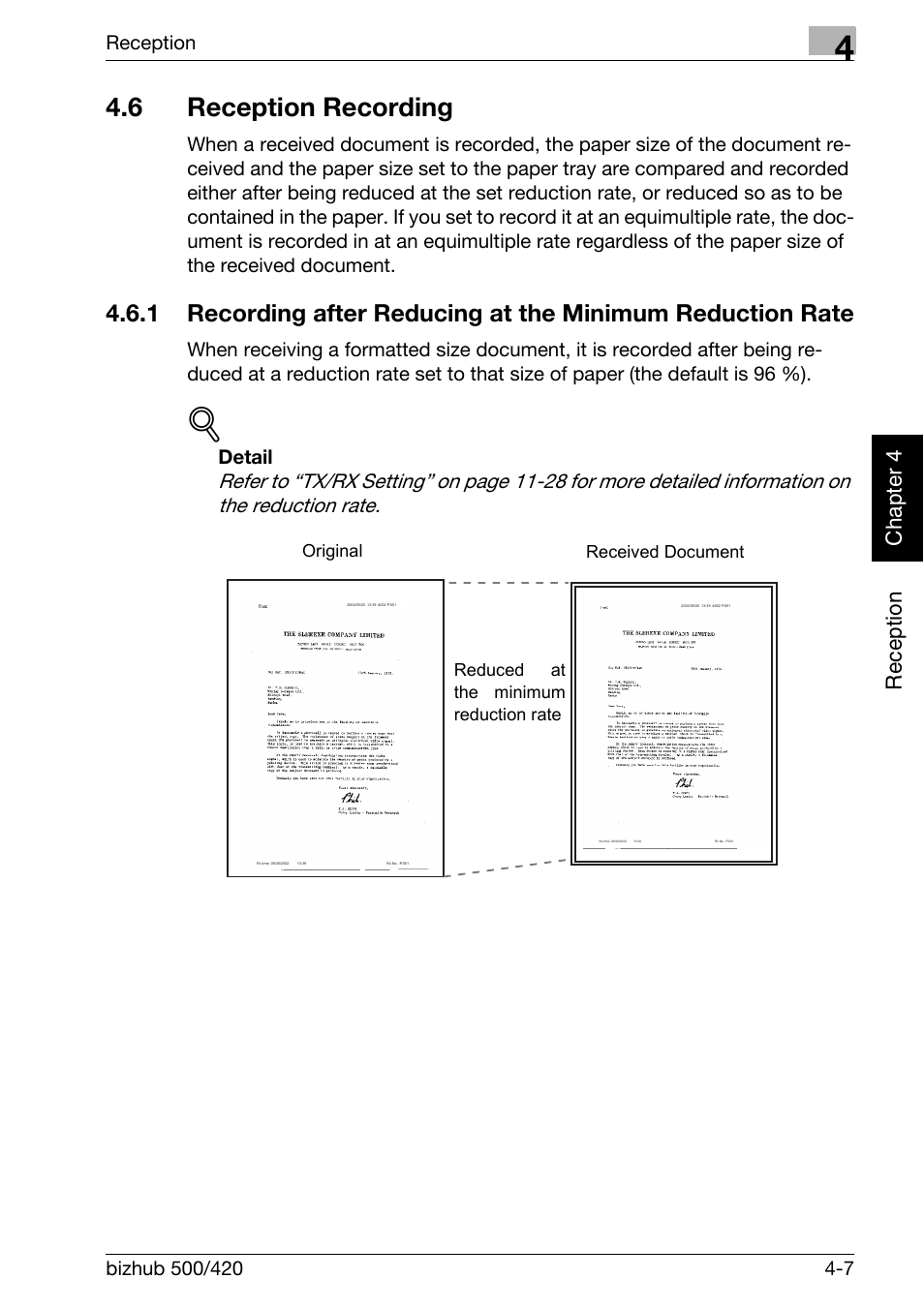 6 reception recording, Reception recording -7 | Konica Minolta bizhub 420 User Manual | Page 102 / 346