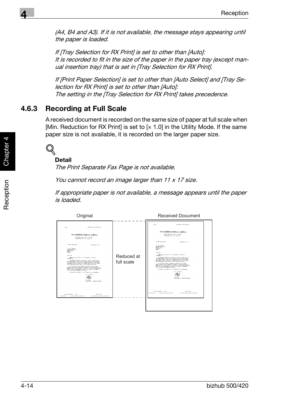 3 recording at full scale, Recording at full scale -14 | Konica Minolta bizhub 420 User Manual | Page 109 / 346