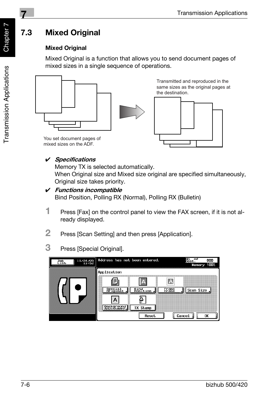 3 mixed original, Mixed original, Mixed original -6 | Konica Minolta bizhub 420 User Manual | Page 127 / 346